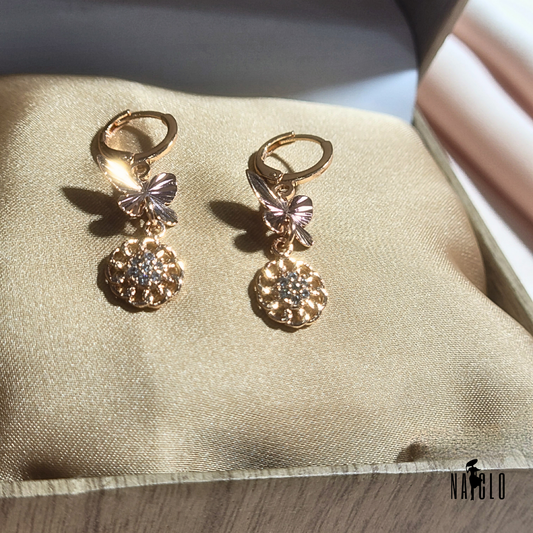 gold platted butterfly earrings 