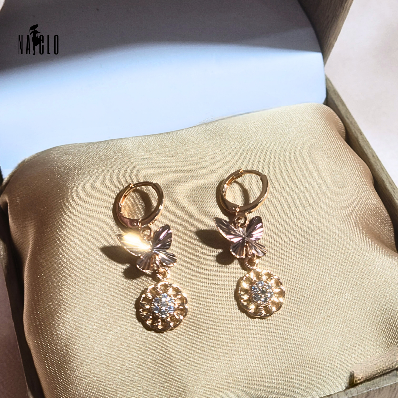 gold platted butterfly earrings 