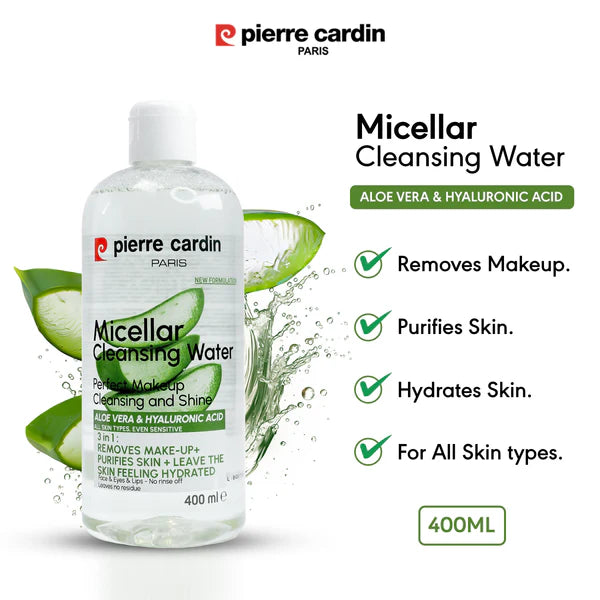 Pierre Cardin Paris - Cleansing Micellar Water 400ml - With Aloe Vera & Hyaluronic Acid