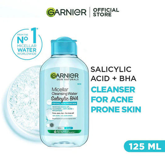 Garnier Salicylic + BHA Micellar Cleansing Water for Acne Prone Skin - 125Ml