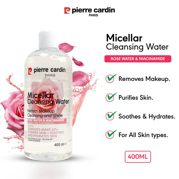 Pierre Cardin Paris - Cleansing Micellar Water 400ml - With Rose Water And Niacinamide