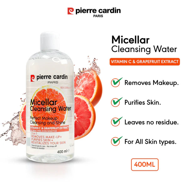 Pierre Cardin Paris - Cleansing Micellar Water 400ml - With Pink Grapefruit And Vitamin C