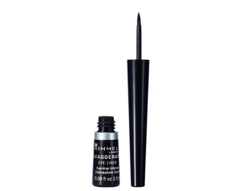 Rimmel Exaggerate Waterproof Liquid Eyeliner - A Black Shade With A Glossy Finish