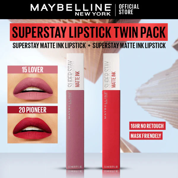 Bundle - Maybelline Superstay Lipstick Twin Pack