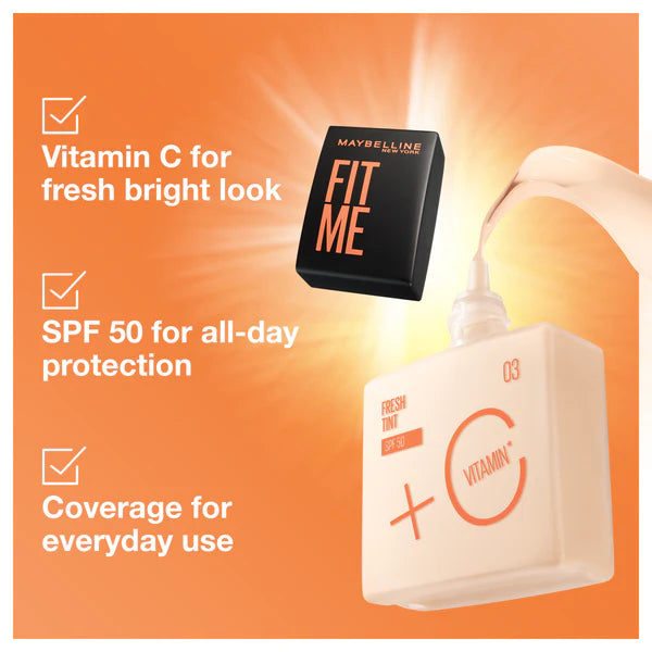 Maybelline - Fit Me Fresh Tint Vit C + Spf 50- 30Ml - Shade 5.8