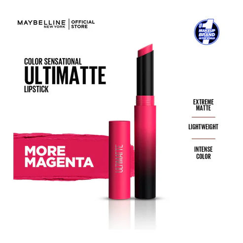 Maybelline New York Color Sensational Ultimate Matte Lipstick, 399 More Magenta